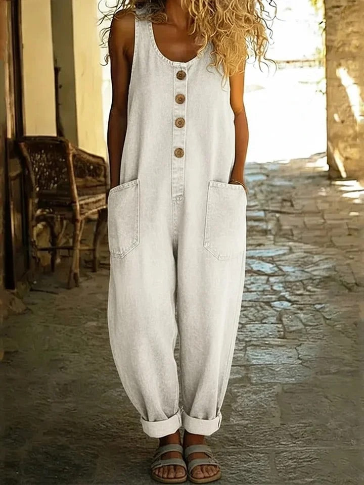 Meadow | Vintage Washed Denim Jumpsuit