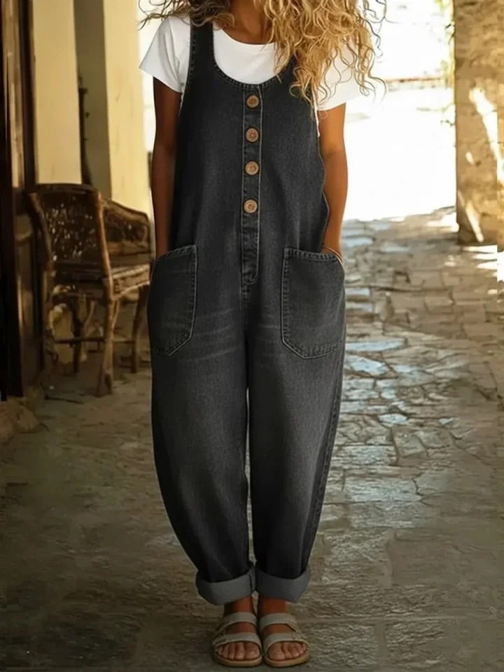 Meadow | Vintage Washed Denim Jumpsuit